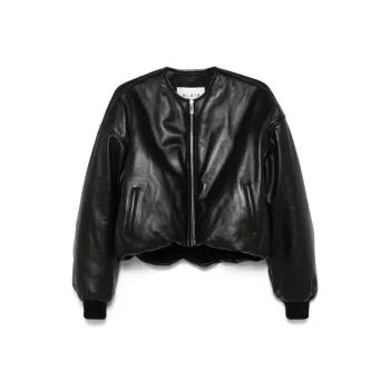 Alaia Leather Bomber Jacket