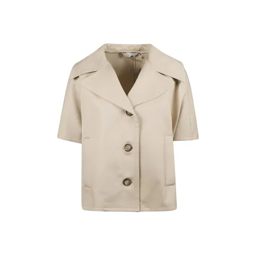 MaxMara Button-Up Short-Sleeve Trench Coat