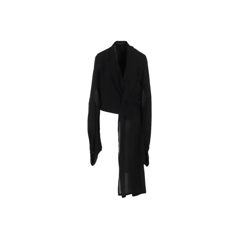 Yohji Yamamoto Balloon Sleeve Wrap Jacket 'Black'-0