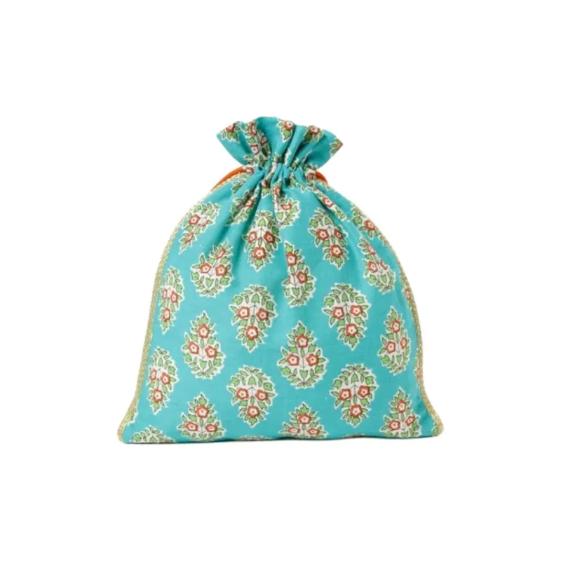 Beams Cotton Storage Bag Women's Yellow/Blue-5