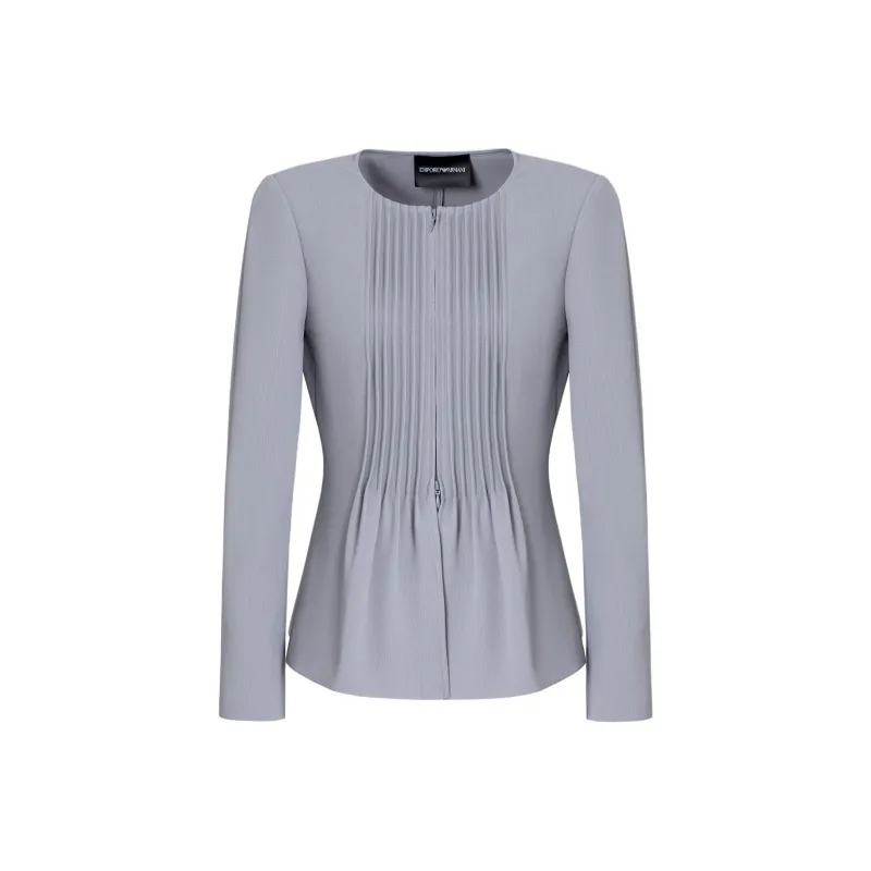 EMPORIO ARMANI Jacket In Pleated Fluid Armure Fabric-0