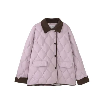 Fstudio Korean Style Petite Lightweight Lapel Loose Fit Coat Women's Pink/Coffee