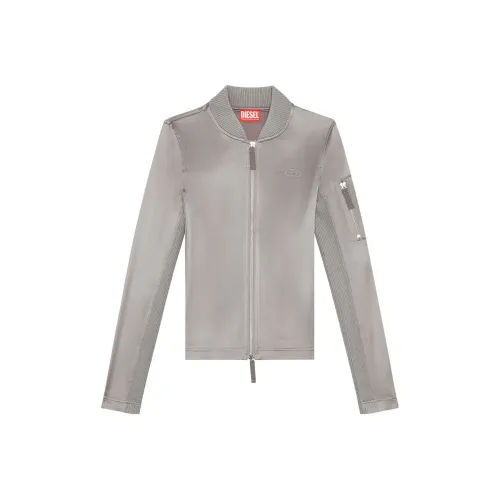 DIESEL Shiny Stretch Satin Track Jacket