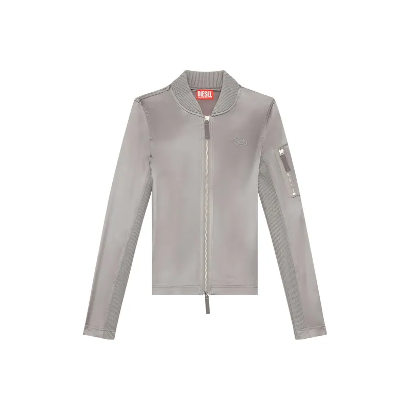 DIESEL Shiny Stretch Satin Track Jacket-0