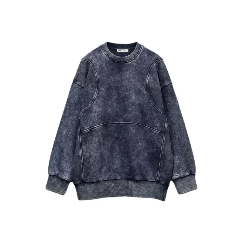 ZARA Sweatshirt Women's Blue/Indigo-0