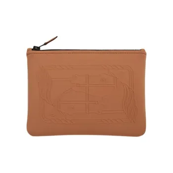 HERMES Neobain Polyamide Clutch Small Size Women's Earth Yellow