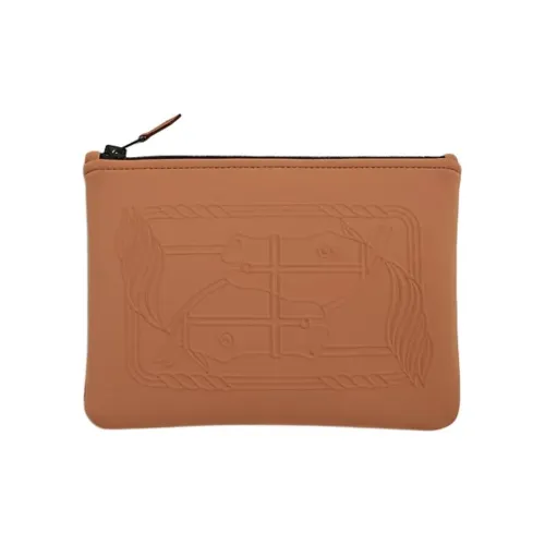 hermes travel Neobain Polyamide Clutch Small Size Women's Earth Yellow