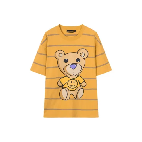 Drew House SS25 T Shirt Unisex Gold Stripes