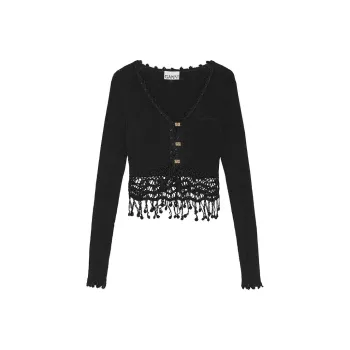 GANNI Macramé detailing Cardigan