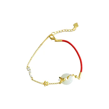 Jade Ink Love Hetian Jade Bracelets White Jade/Pale Greenish White Jade Unisex