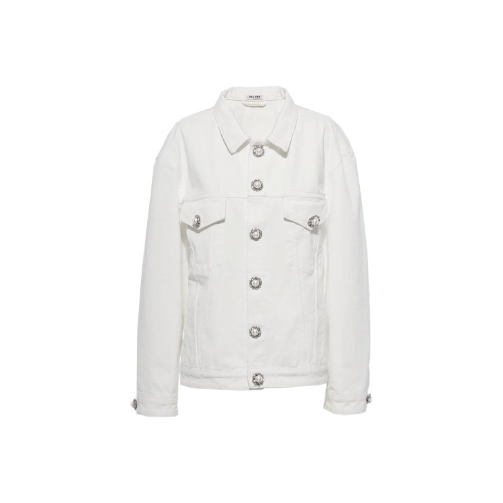 Miu Miu Denim Blouson Jacket In White | ModeSens
