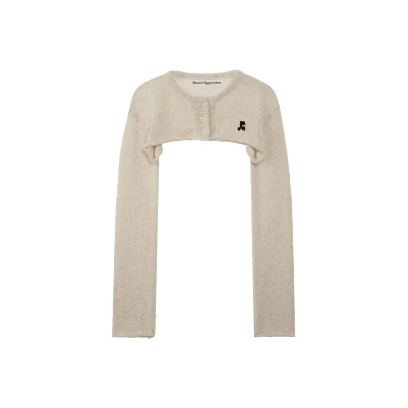 Rest&Recreation SHORT BOLERO CARDIGAN Cropped Coats Women's BEIGE/Beige-0