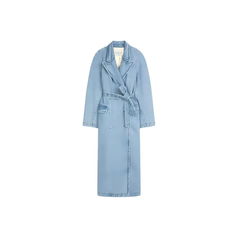 DRIES VAN NOTEN Loose Fit Rugby Denim Coat 'Light Blue'-0