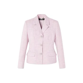 VERSACE JEANS Gingham Virgin wool Blazer