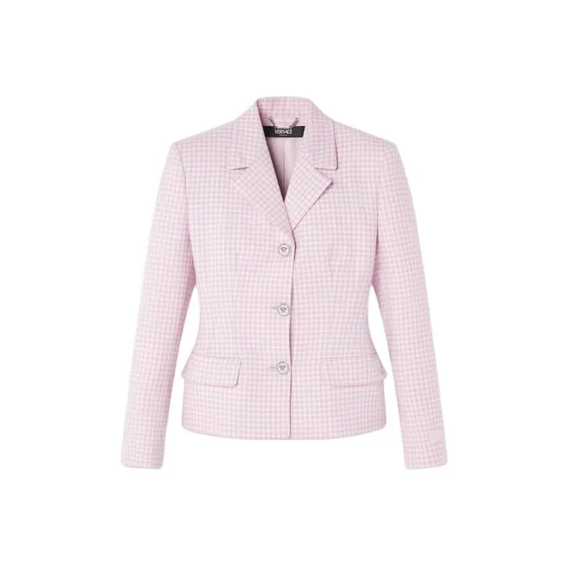 VERSACE JEANS Gingham Virgin wool Blazer-0