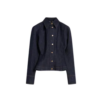 SCANLAN THEODORE Denim Cocoon Sleeve Jacket Denim Jacket Women's Indigo/Indigo Blue