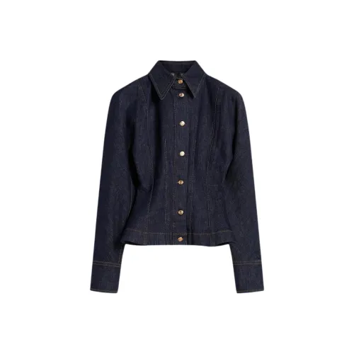 SCANLAN THEODORE Denim Cocoon Sleeve Jacket Denim Jacket Women's Indigo/Indigo Blue