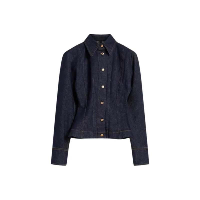 SCANLAN THEODORE Denim Cocoon Sleeve Jacket Denim Jacket Women's Indigo/Indigo Blue-0