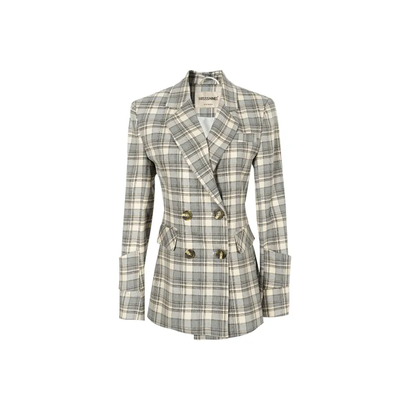 MISSSHINE Business Suits Women's Gray Blue-0