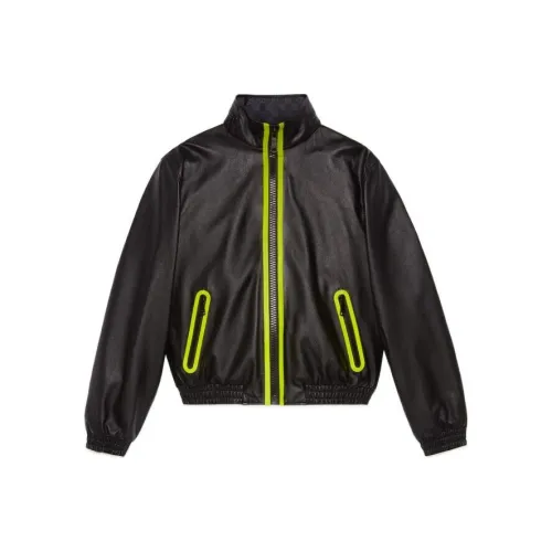 GUCCI Leather Jackets Women's Black
