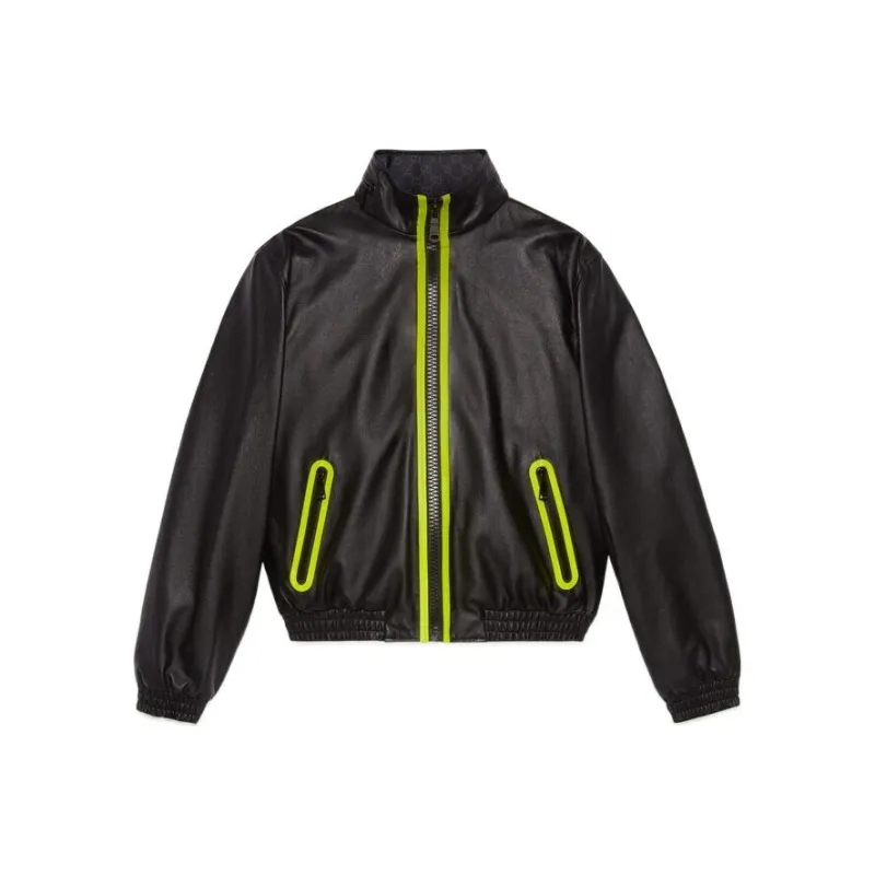 GUCCI Leather Jackets Women's Black-0
