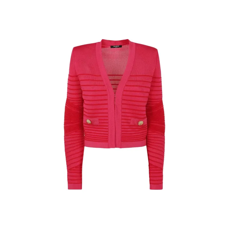 BALMAIN Ribbed detail Cardigan-0
