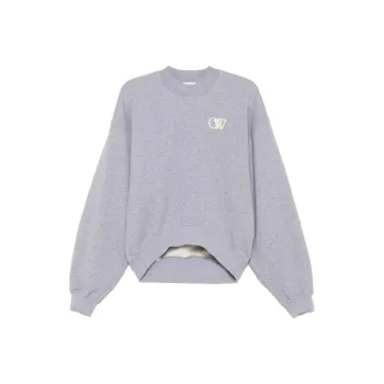 OFF WHITE Logo Embroidered Crewneck Sweatshirt