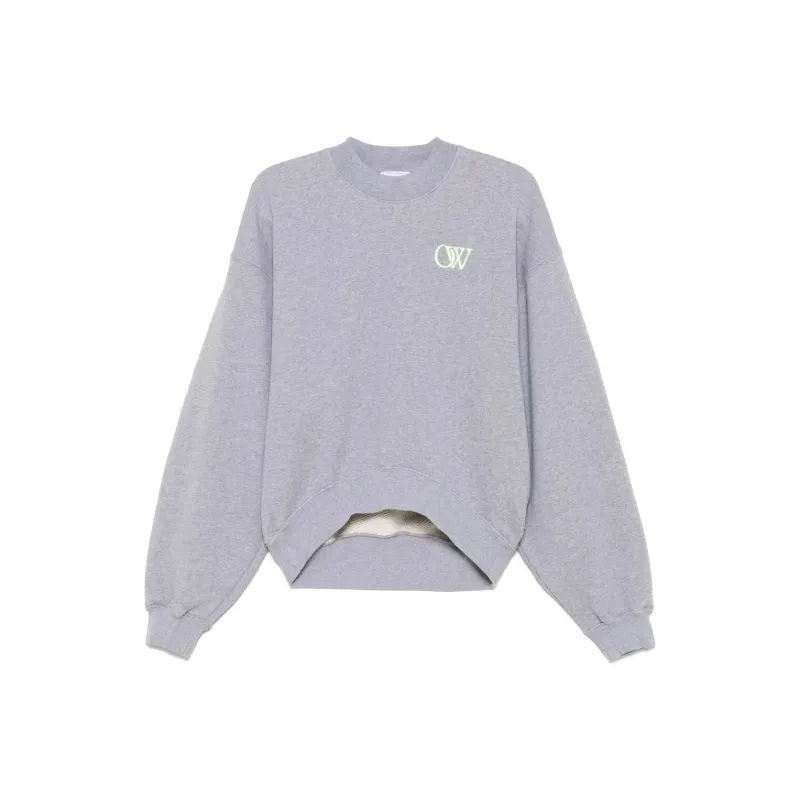 OFF WHITE Logo Embroidered Crewneck Sweatshirt-0