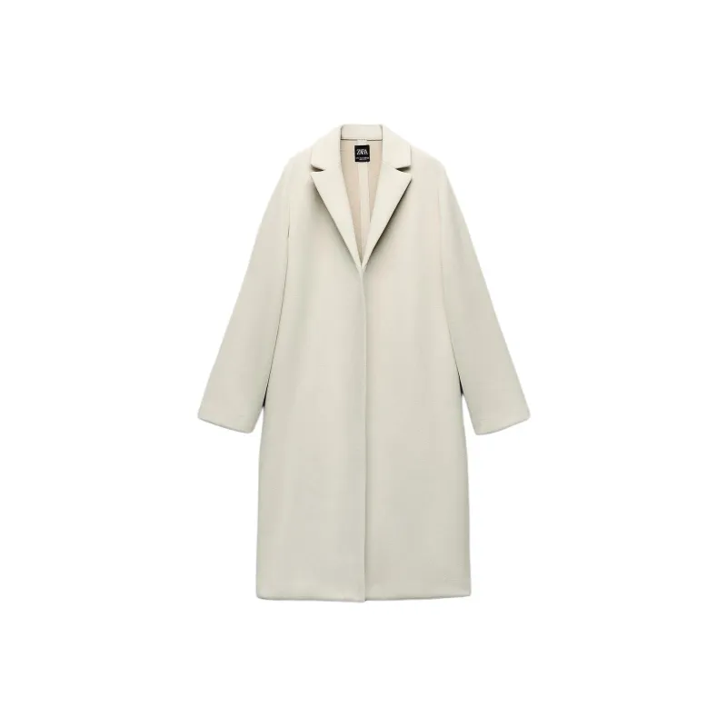 ZARA Coats Women's White-0
