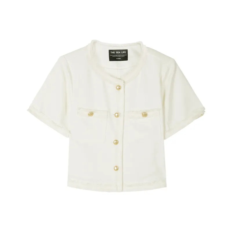 THE SEA LIFE Cropped Coat Women's Ice Cream-0