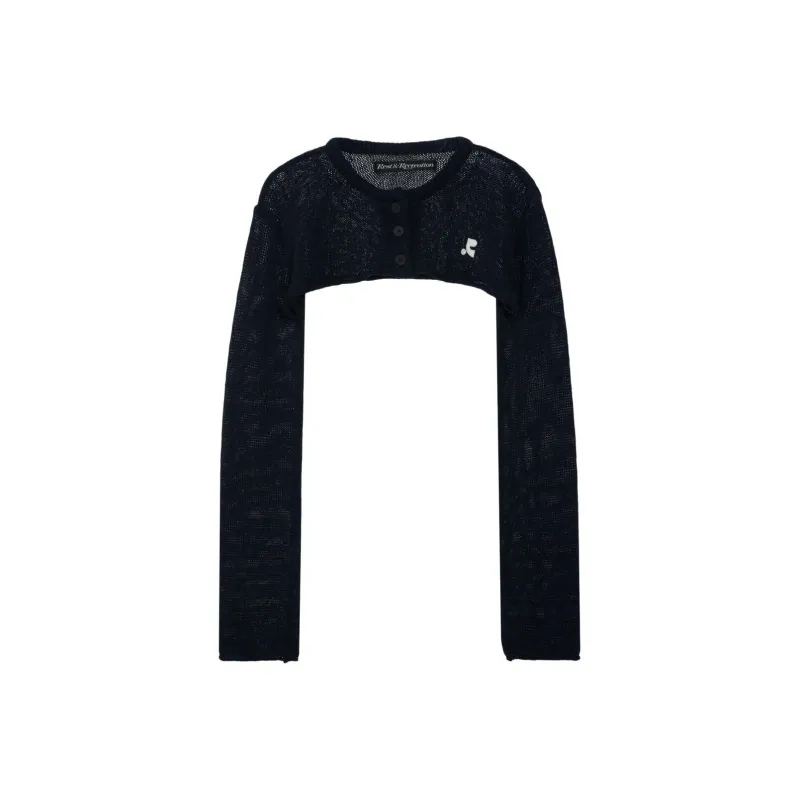Rest&Recreation SHORT BOLERO CARDIGAN Cropped Coats Women's NAVY/Marine Blue-0