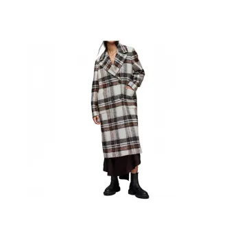 ALLSAINTS Coats Women's Plaid Black White