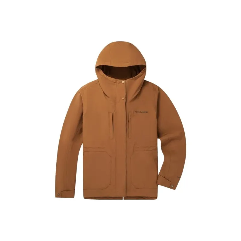 Columbia Waterproof And Windproof To Keep Warm Windbreaker Jacket Women's Brown-0
