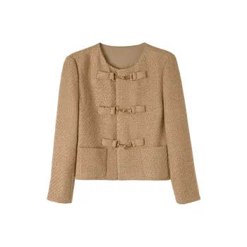 HIPPIEMISS Cropped Coats Women's Khaki