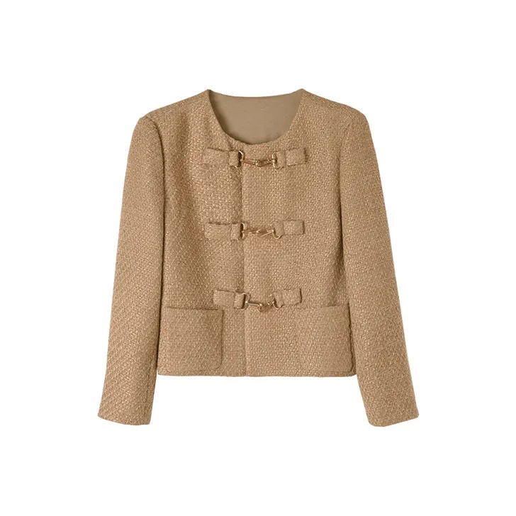 HIPPIEMISS Cropped Coats Women's Khaki-0