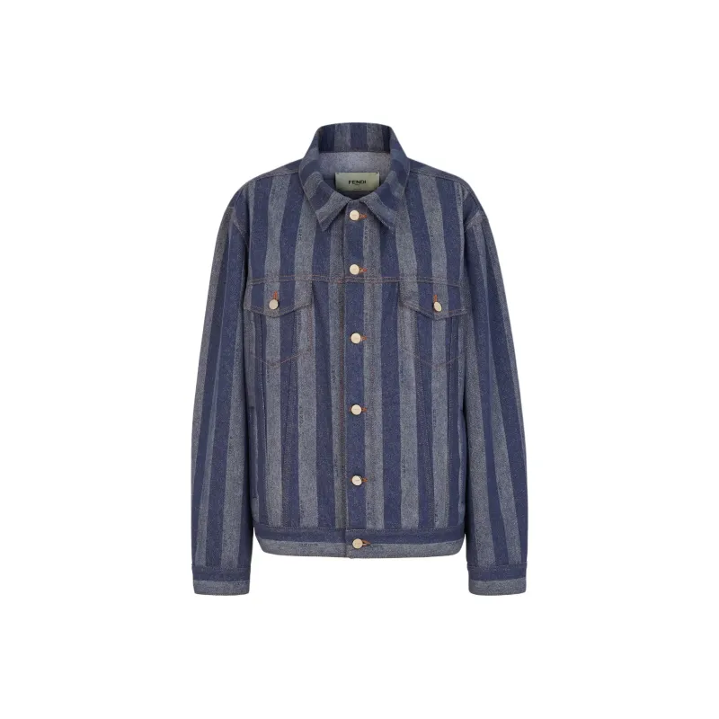 FENDI Striped Button Up Jacket-0