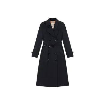Burberry Trench Coats Women's Navy Blue