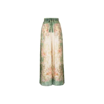 Zimmermann August Drawstring Silk Wide-leg Trousers