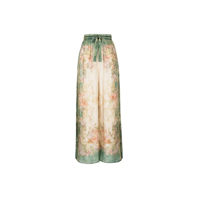 Zimmermann August Drawstring Silk Wide-leg Trousers-0