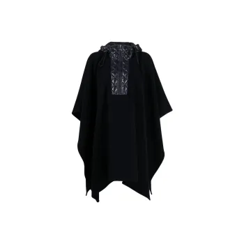 Moncler Logo-patch Felted Wool Cape
