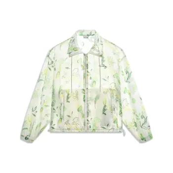 LiNing Chinese Culture Series Trench Coat Women's Yellow Green All Over Print