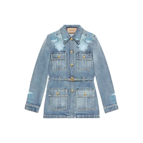 GUCCI Fw22 Tanabata Series Denim Jackets Women's Blue