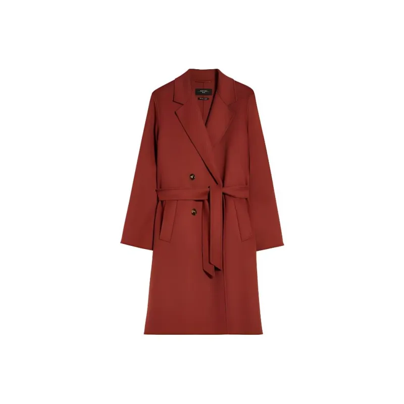 WEEKEND MaxMara Flirt Collection Double Breasted Wool Coat Women's Red-0