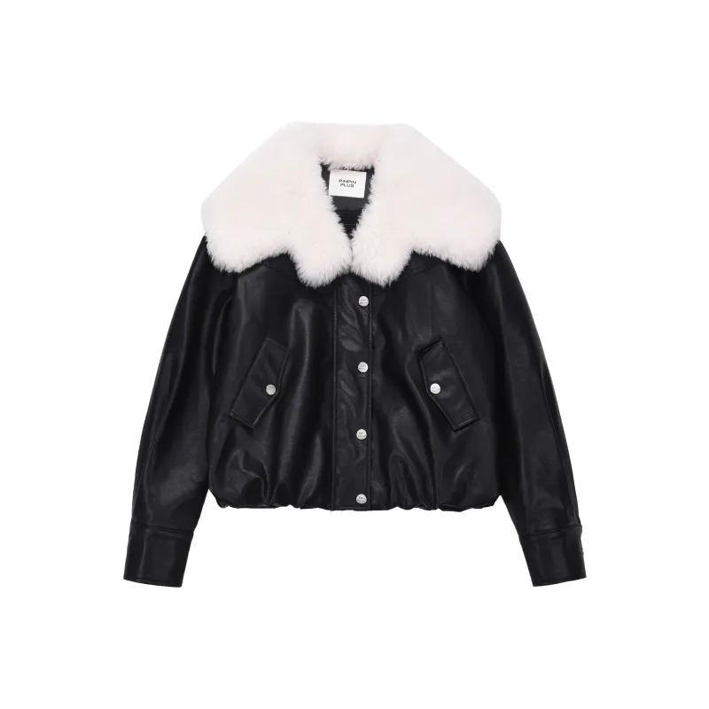 PP Leather Jacket Women's Black-0
