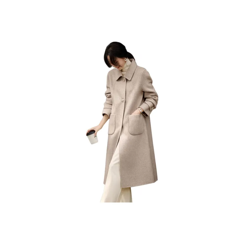 Mo Han Yi Mei Coat Women's Elegant Beige-0