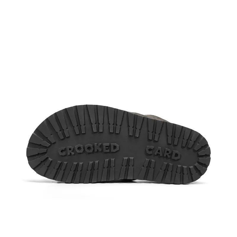 CROOKED CARD Slip Resistant Odor Resistant Slide Slippers Unisex Palm Green-4