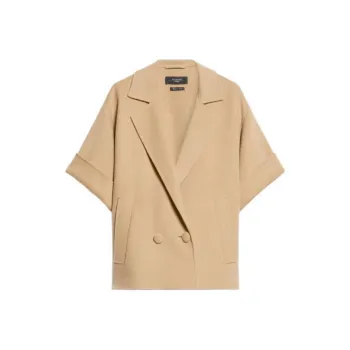 MaxMara Navarra Collection Short Wool Coat Women's Beige