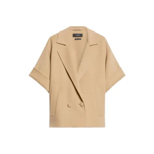 MaxMara Navarra Collection Short Wool Coat Women's Beige