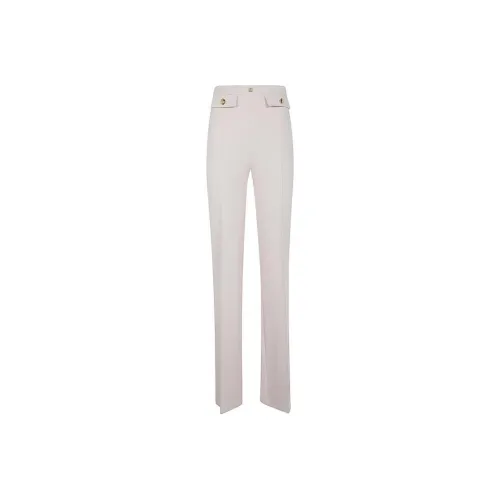 Elisabetta Franchi Logo Rivet Stretch Crepe Palazzo Trousers