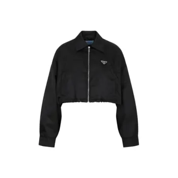 PRADA Cropped Bomber Jacket Black